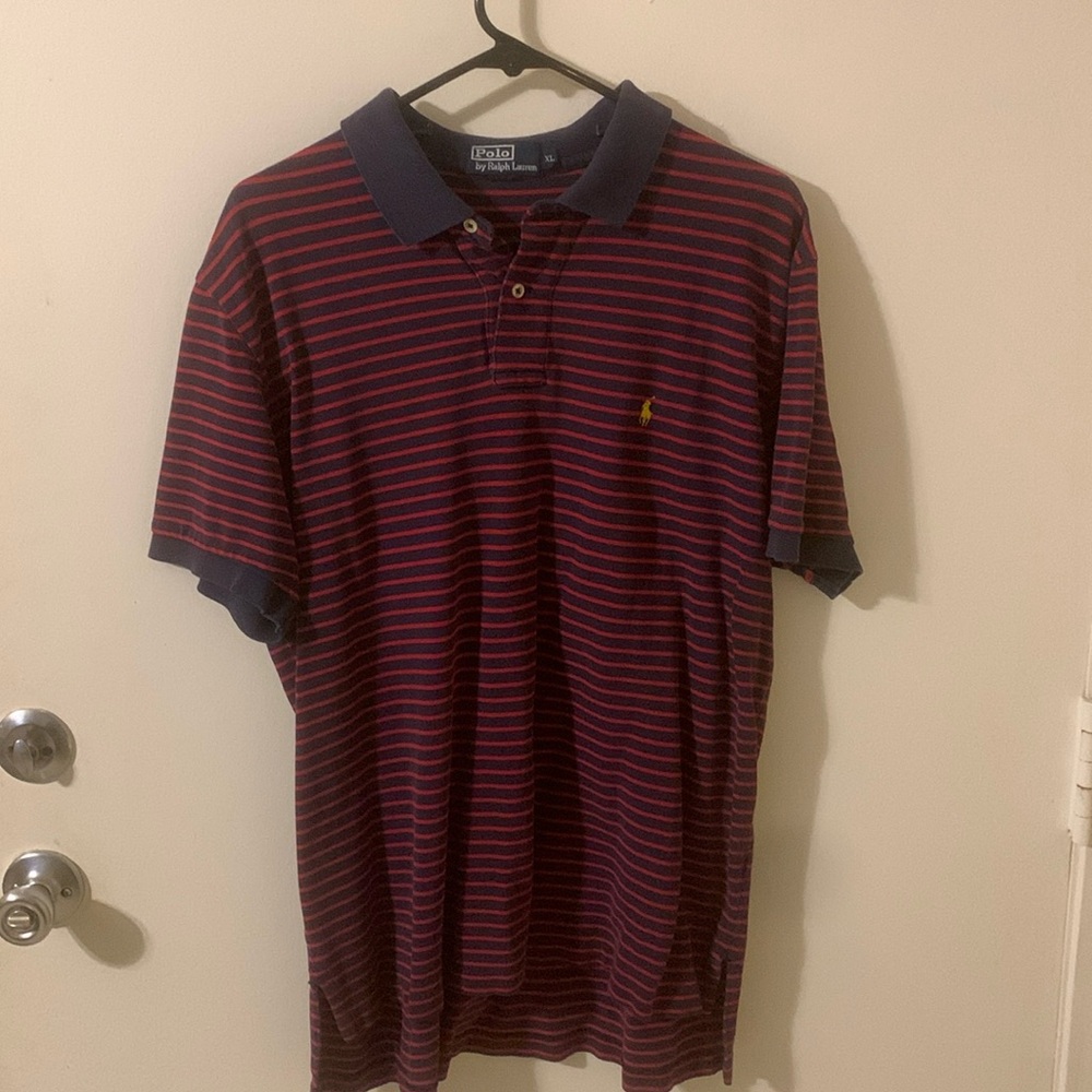 Men’s Polo Ralph Lauren - Rugby/Golf shirt XL red and blue stripes